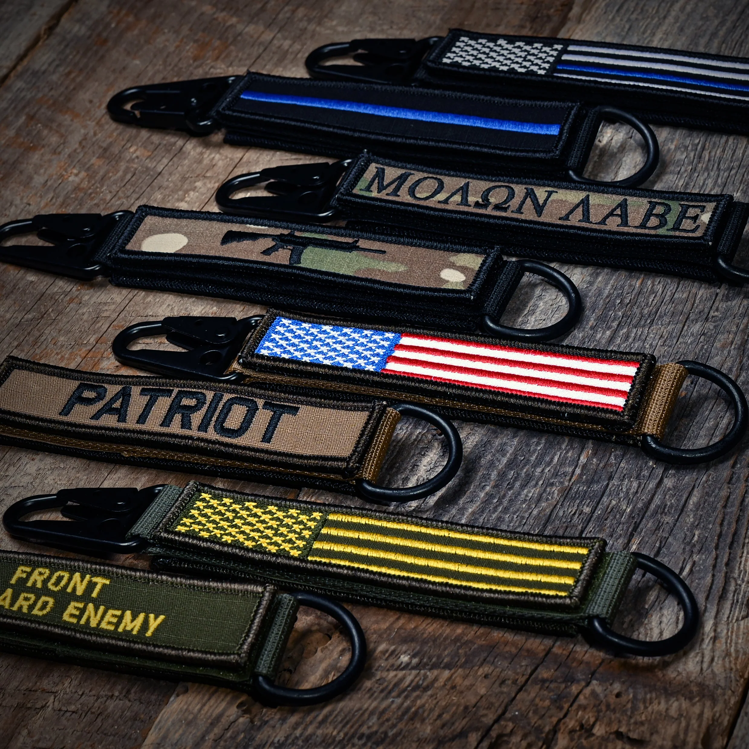 American Made Heavy Duty Tactical Keychain - Thin Blue Line - Image 8