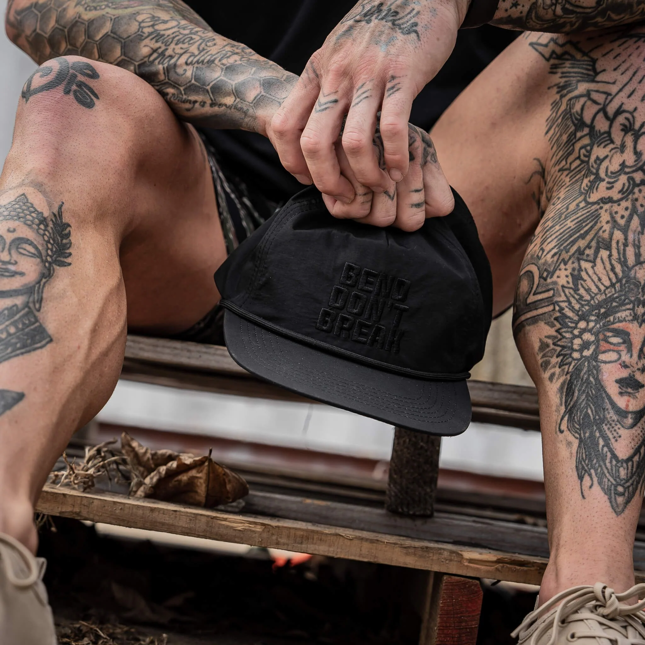 Bend Don't Break Subdued Crushable Edition Rope SnapBack Hat - Image 10