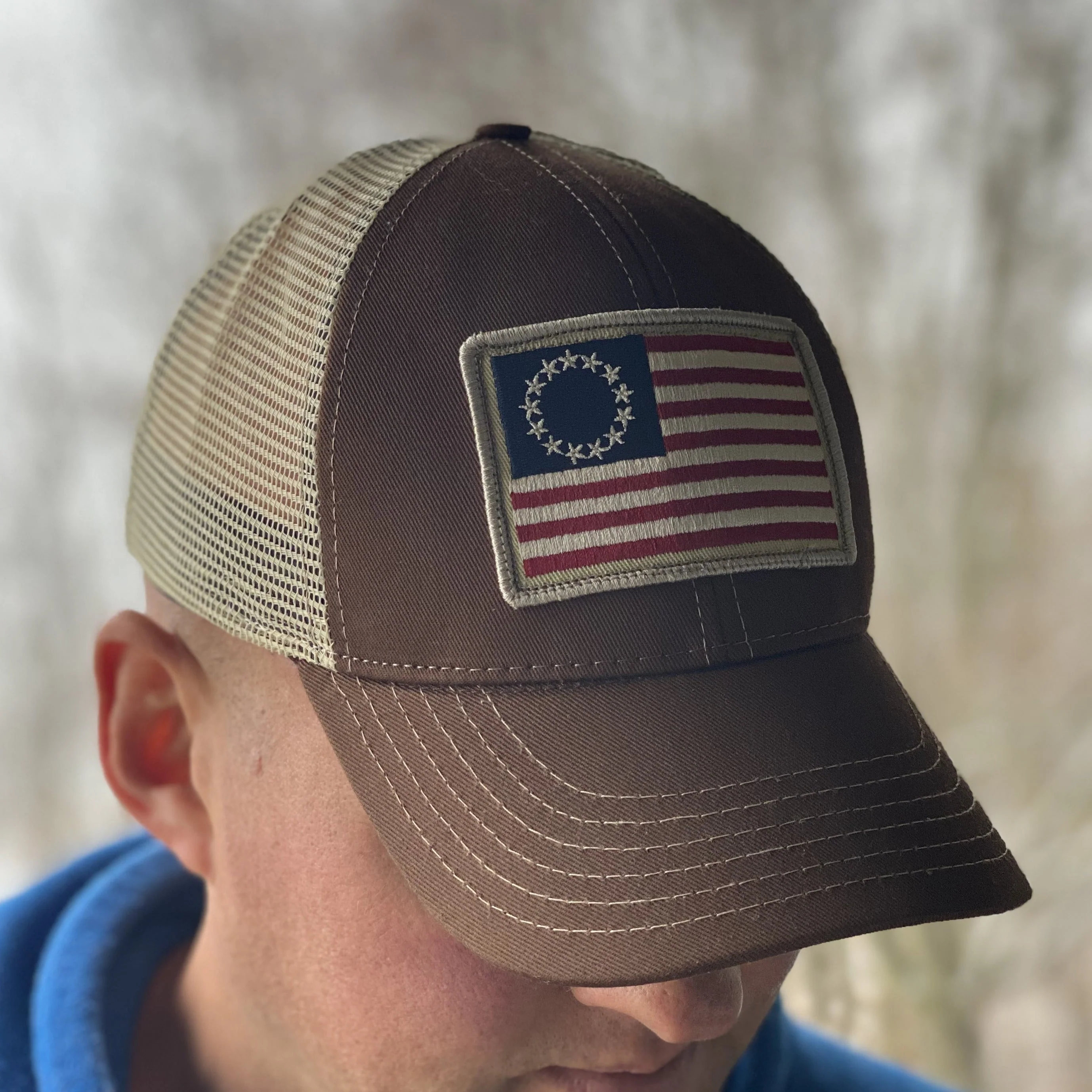 Betsy Ross Flag Patch Trucker Hat - Image 2