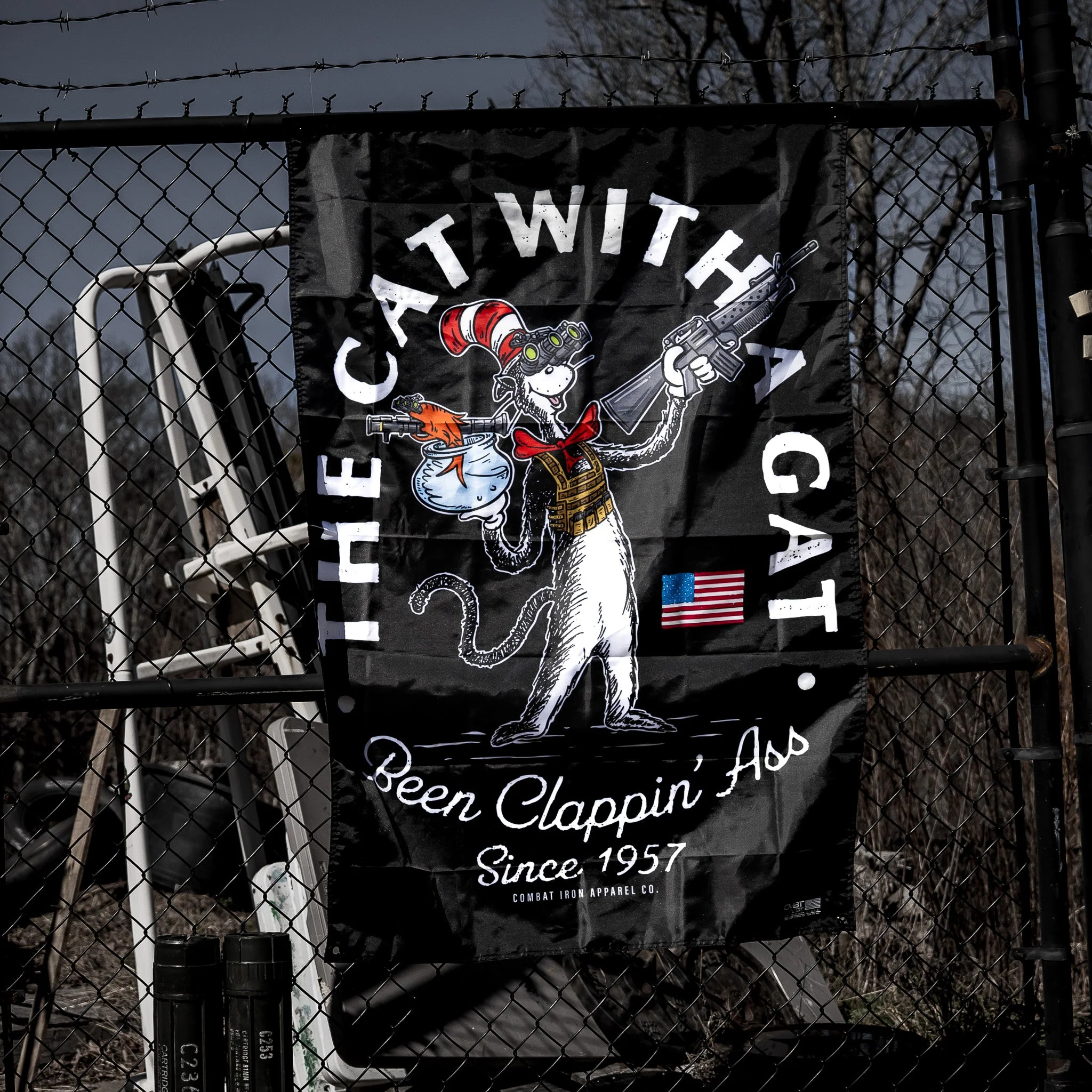 Cat With A Gat 3'x5' Flag - Image 3
