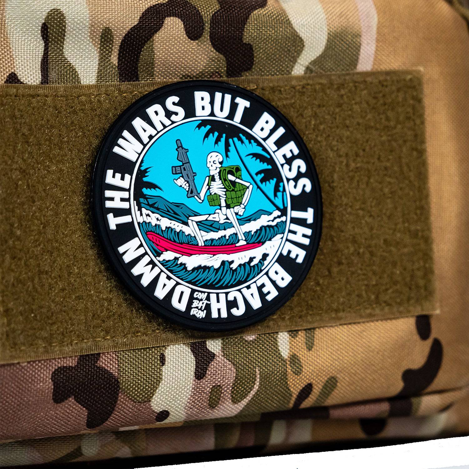 Damn The Wars But Bless The Beach Surfer PVC Patch - Image 2