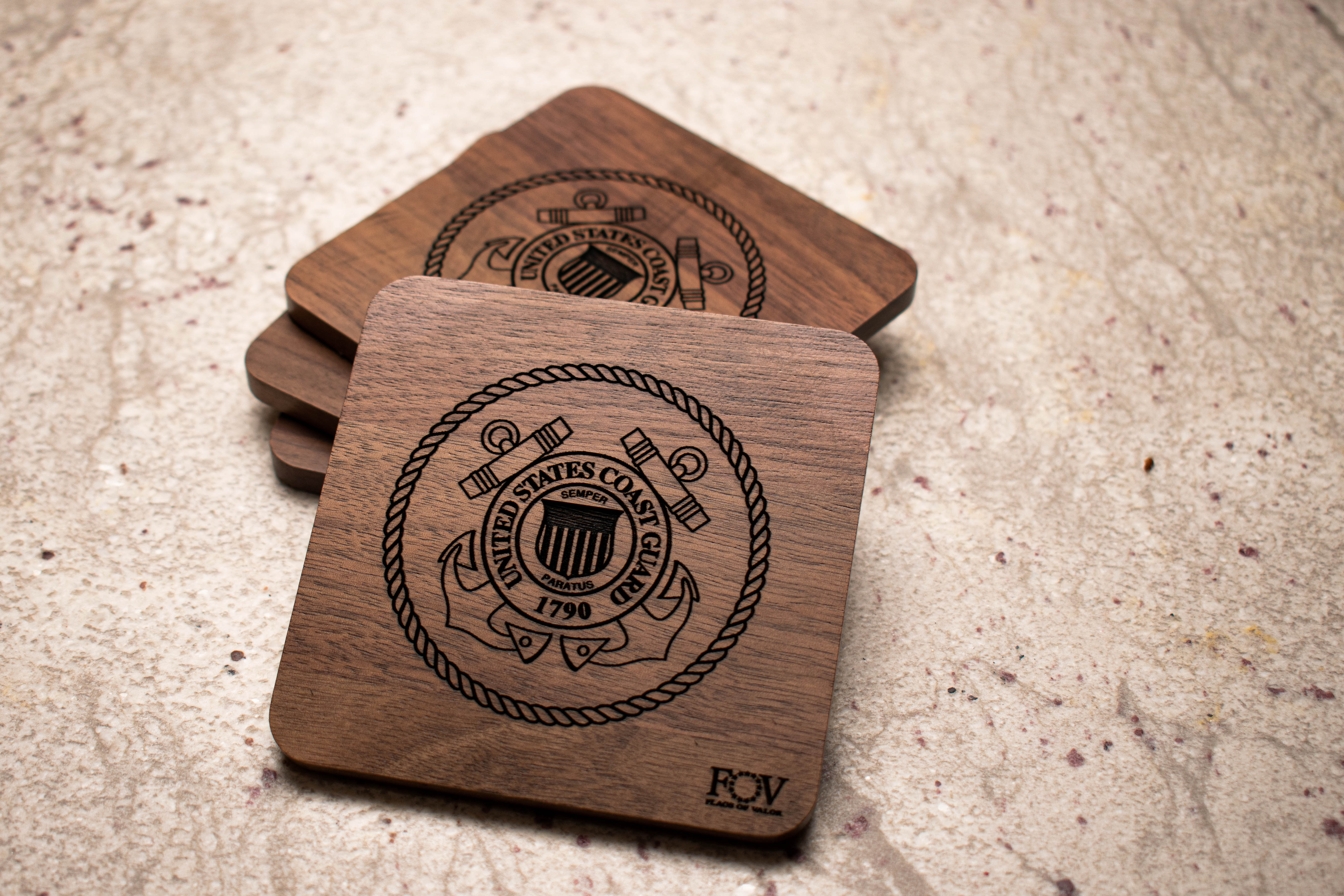 Flags of Valor - Walnut Coasters - Image 6
