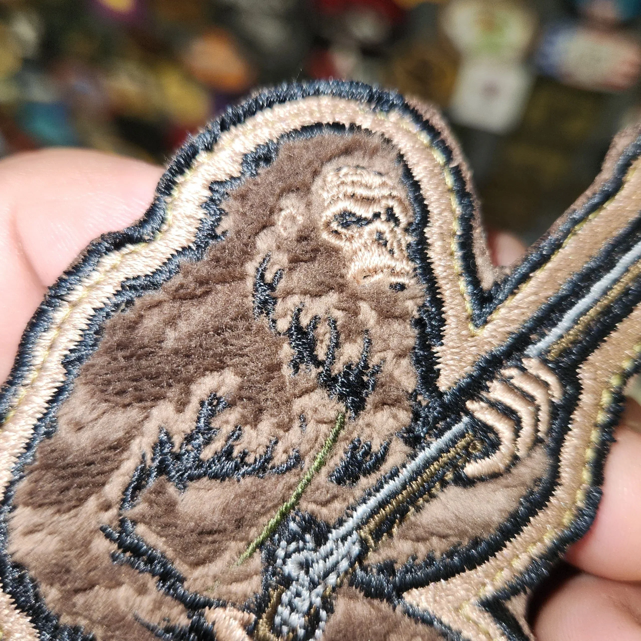 Fuzzy Flint Lock Rifle Colonial Squatch Embroidered Patch - 4 inch - Made in the USA Big Foot - Image 3