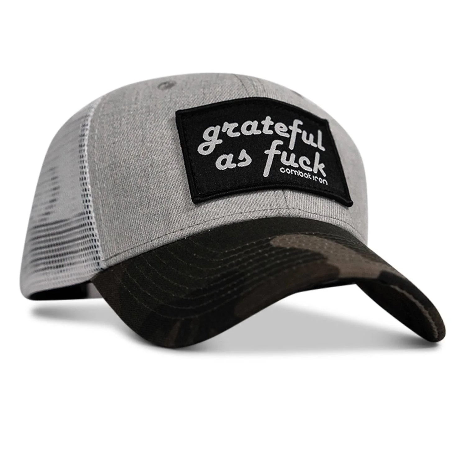 Grateful As F*ck Patch Mesh Snapback Hat - Image 10