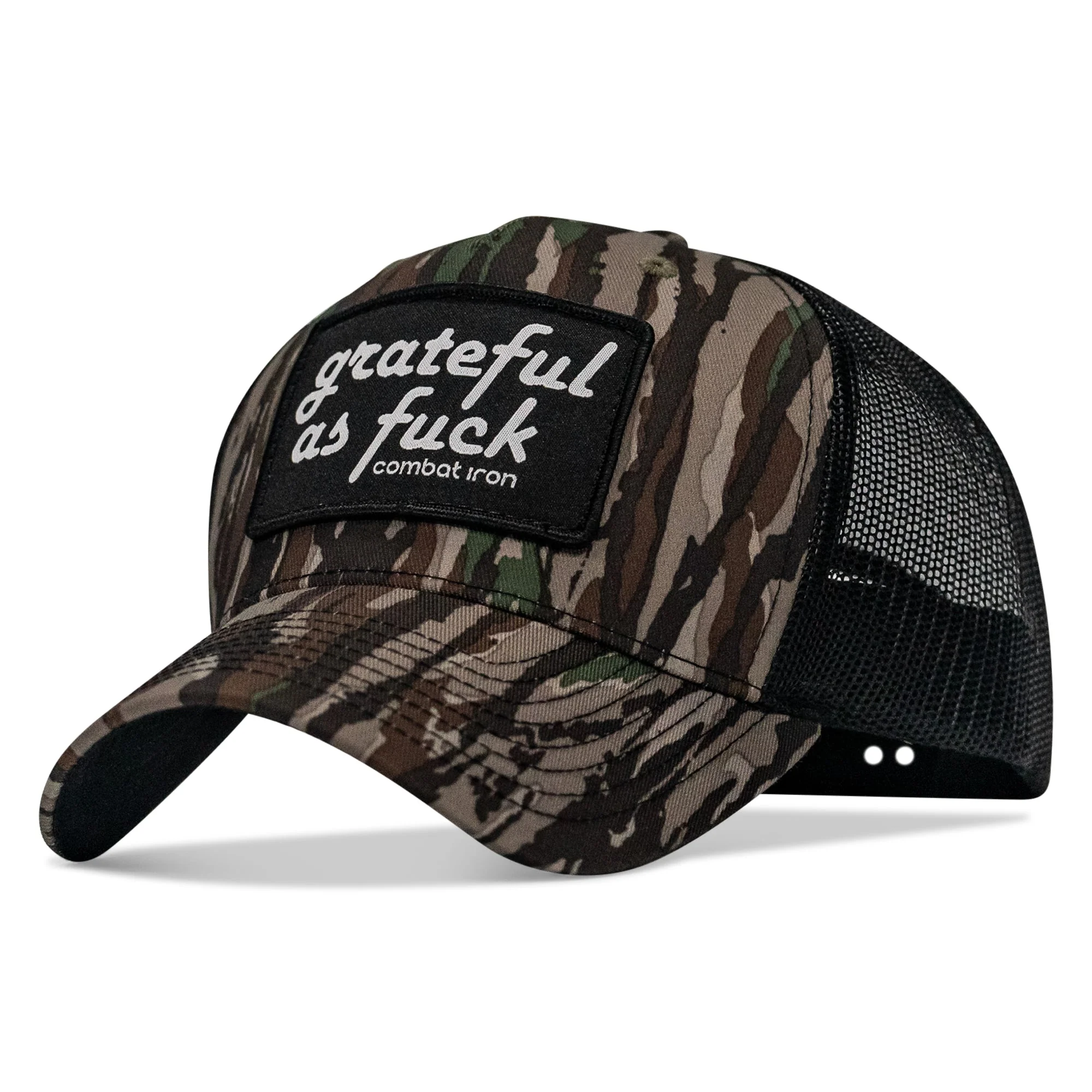 Grateful As F*ck Patch Mesh Snapback Hat - Image 15