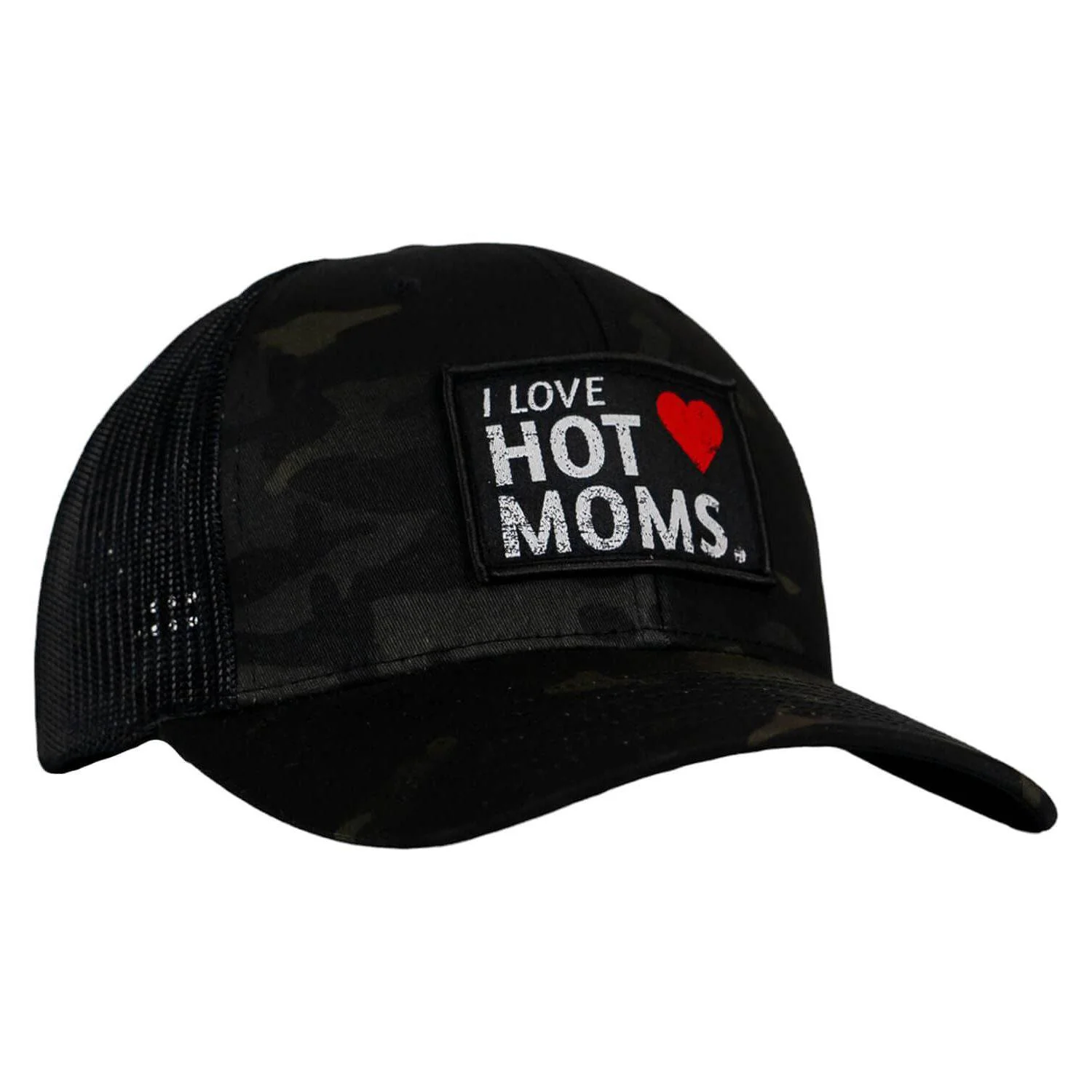 I Love Hot Mom's Patch Snapback Hat - Image 2