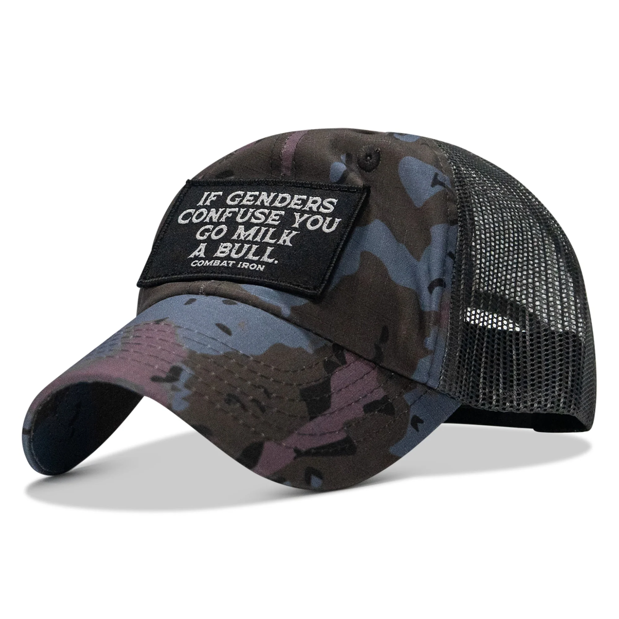 If Gender Confuses You Go Milk A Bull Patch Ripstop Hat - Image 4