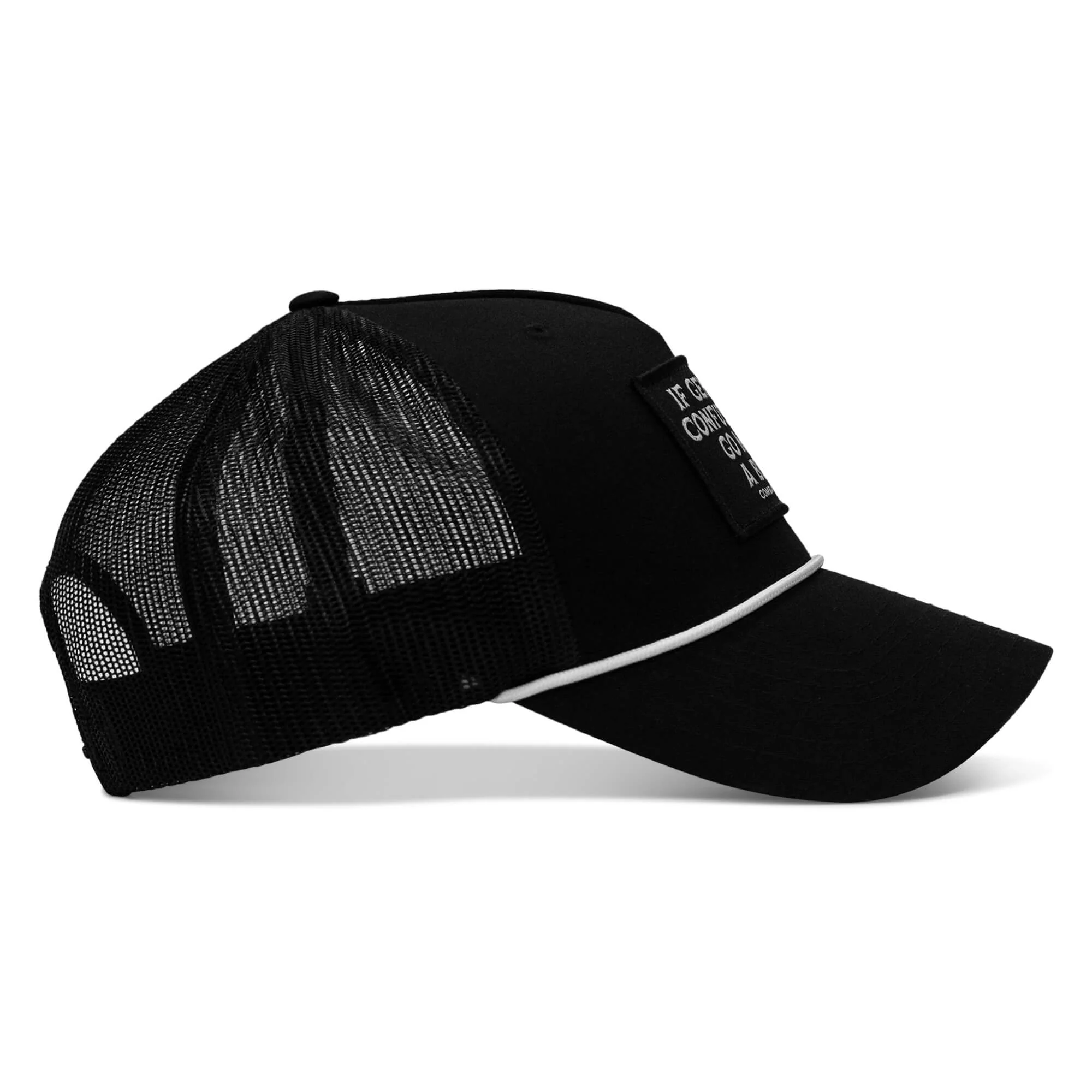 If Gender Confuses You Go Milk A Bull Patch Rope Snapback Hat - Image 4