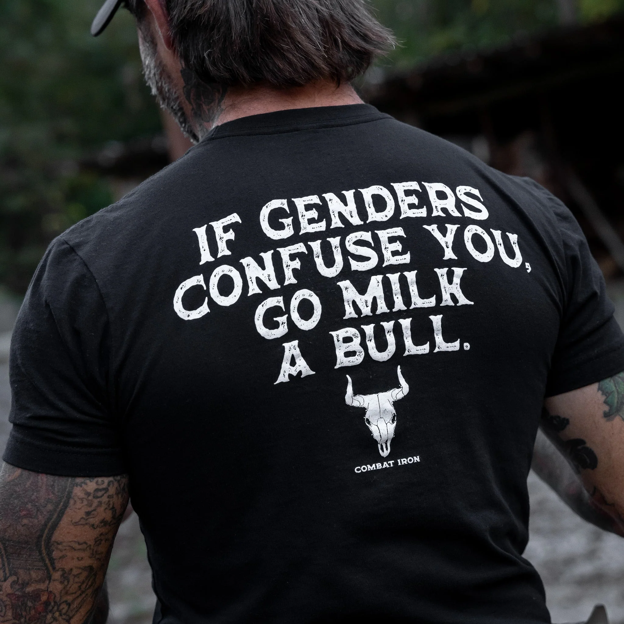 If Genders Confuse You, Go Milk a Bull Men's T-Shirt - Image 4