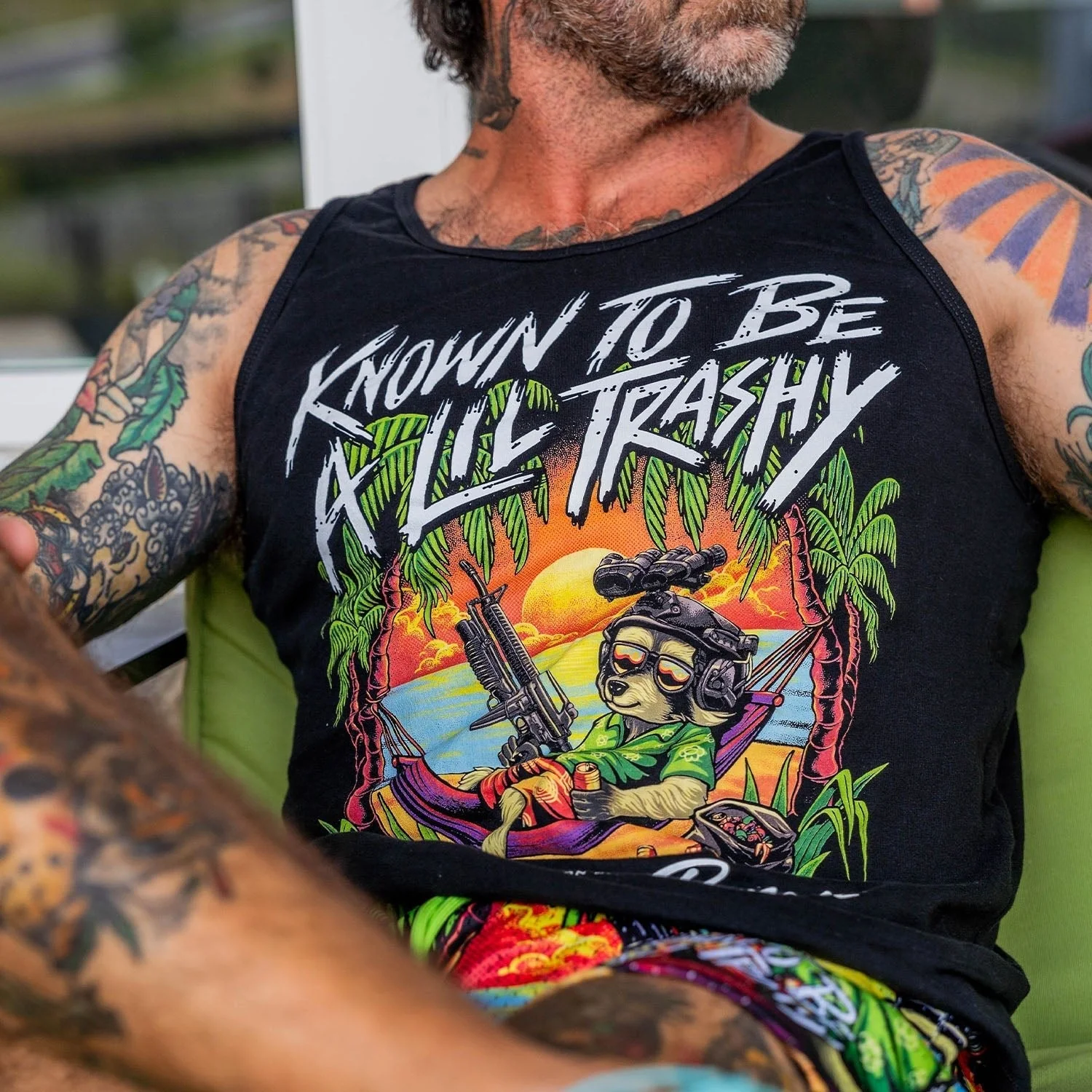 Known To Be A Lil Trashy Raccoon Men's Tank - Image 3