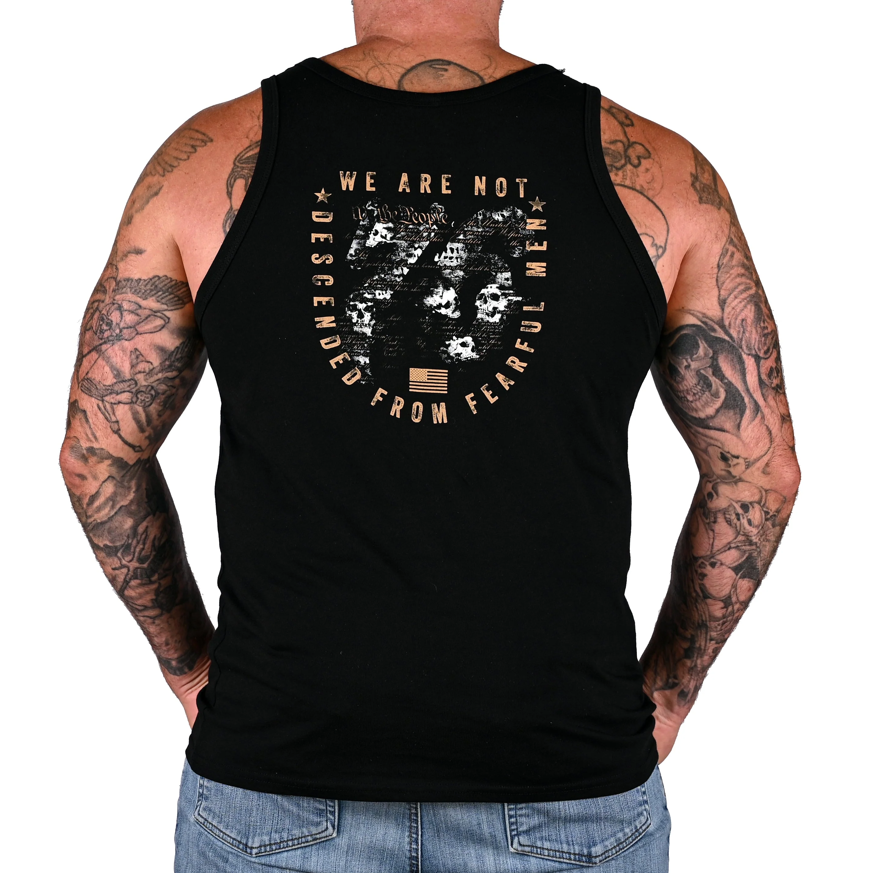 Men's We Are Not Descended From Fearful Men Patriotic Tank Top - Image 3