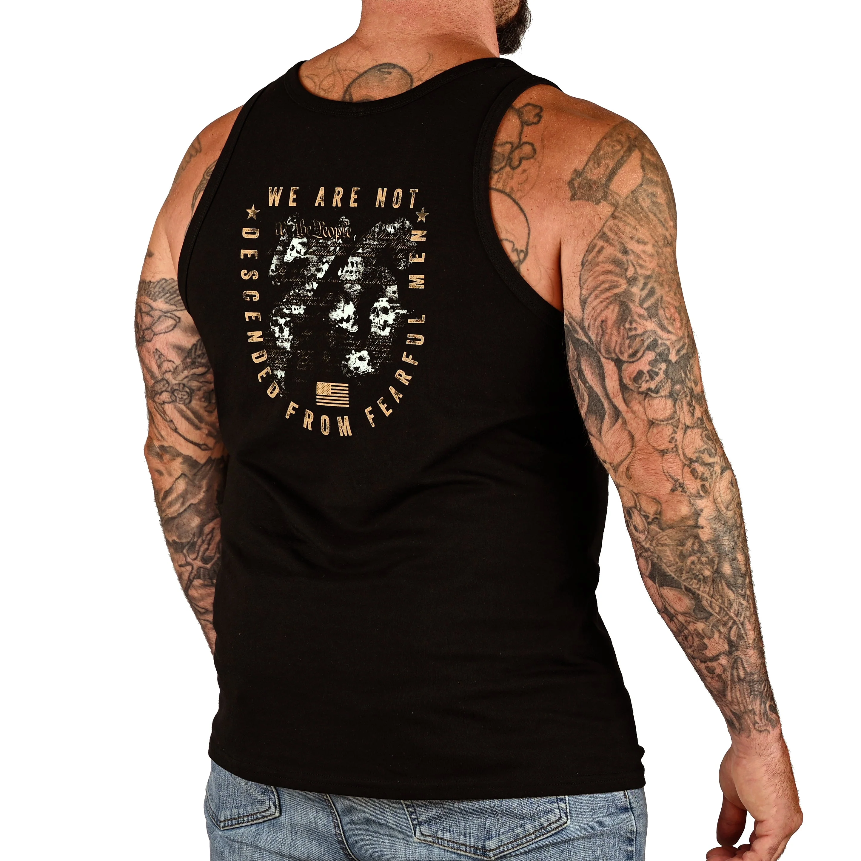 Men's We Are Not Descended From Fearful Men Patriotic Tank Top - Image 4
