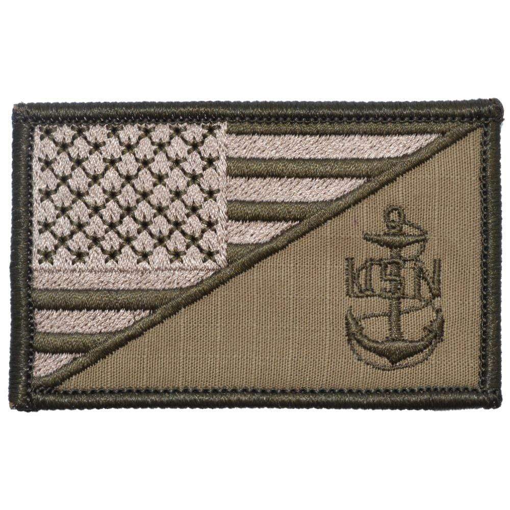 NAVY CHIEF PETTY OFFICER ANCHOR USA FLAG  2.25 X 3.5 TACTICAL PATCH - Image 3
