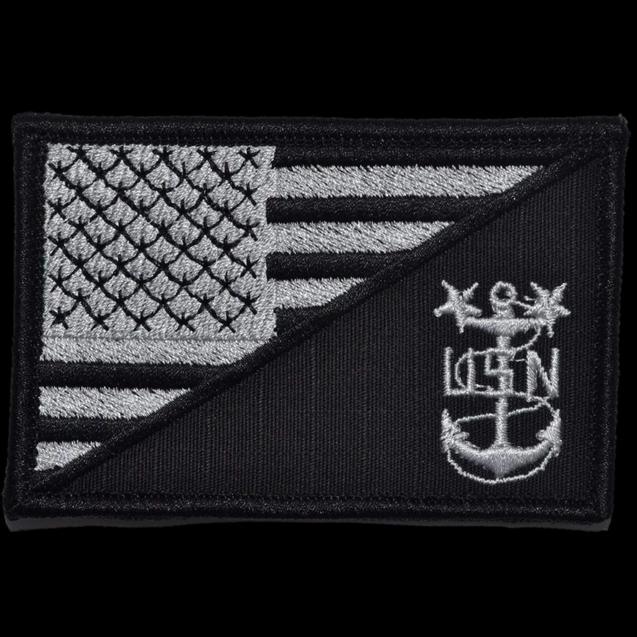 NAVY MCPO MASTER CHIEF PETTY OFFICER USA FLAG TACTICAL PATCH - Image 2