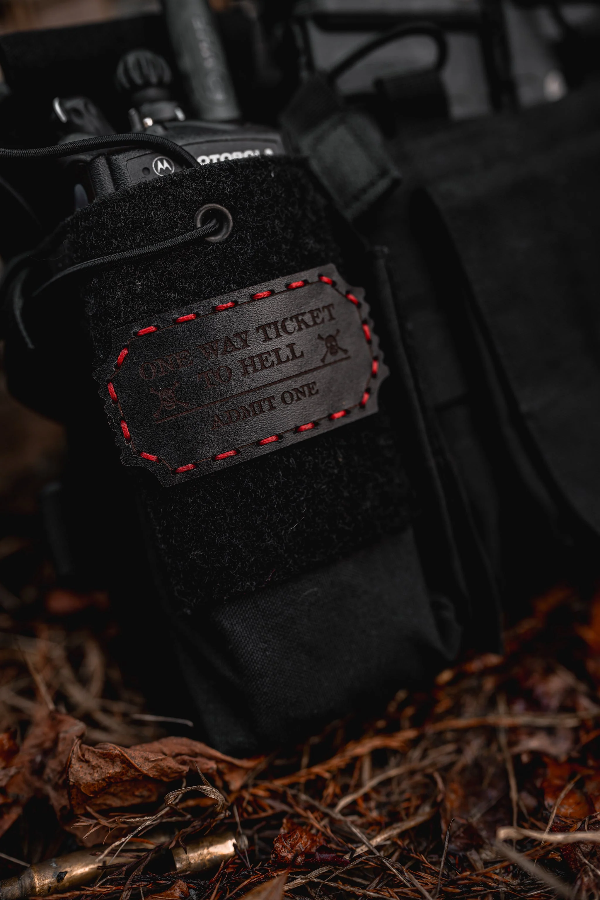 ONE WAY TICKET TO HELL LEATHER PATCH - Image 2