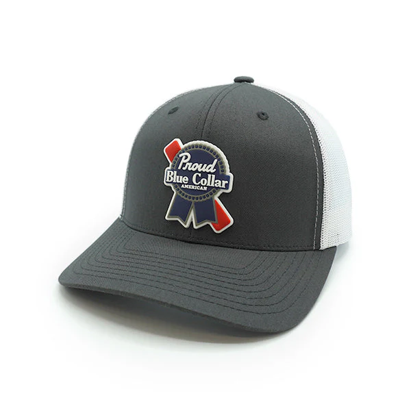 Proud Blue Collar American Hat PVC Patch - Image 3