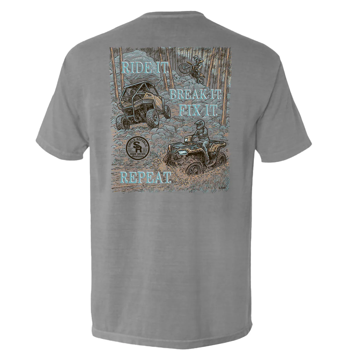 Ride it Break it Fix it Repeat Pocket Tee - Image 3