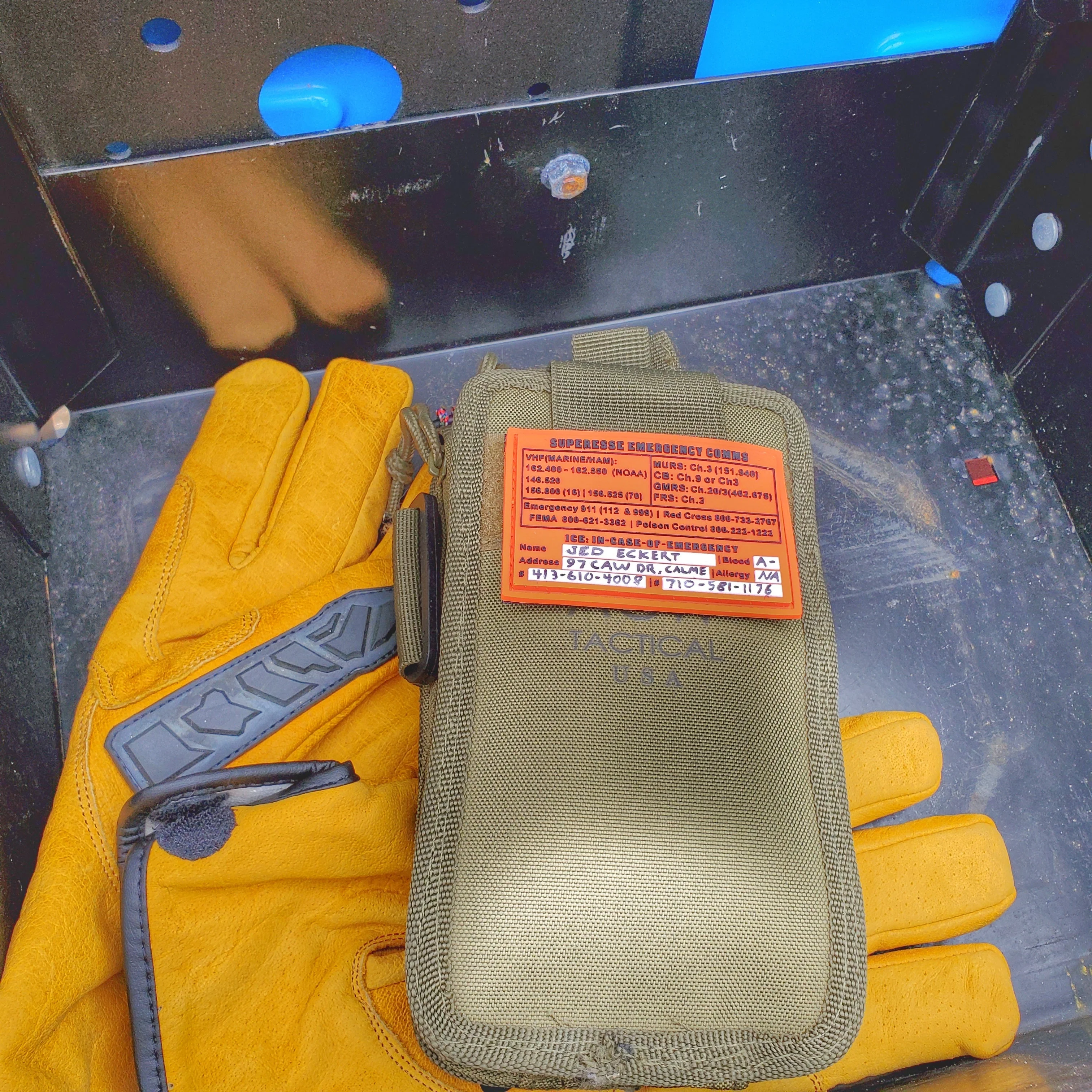 Storage Pocket Patch: Emergency Comms with Radio Frequency/Channel and Telephone Contact Numbers, ICE Card - Image 4