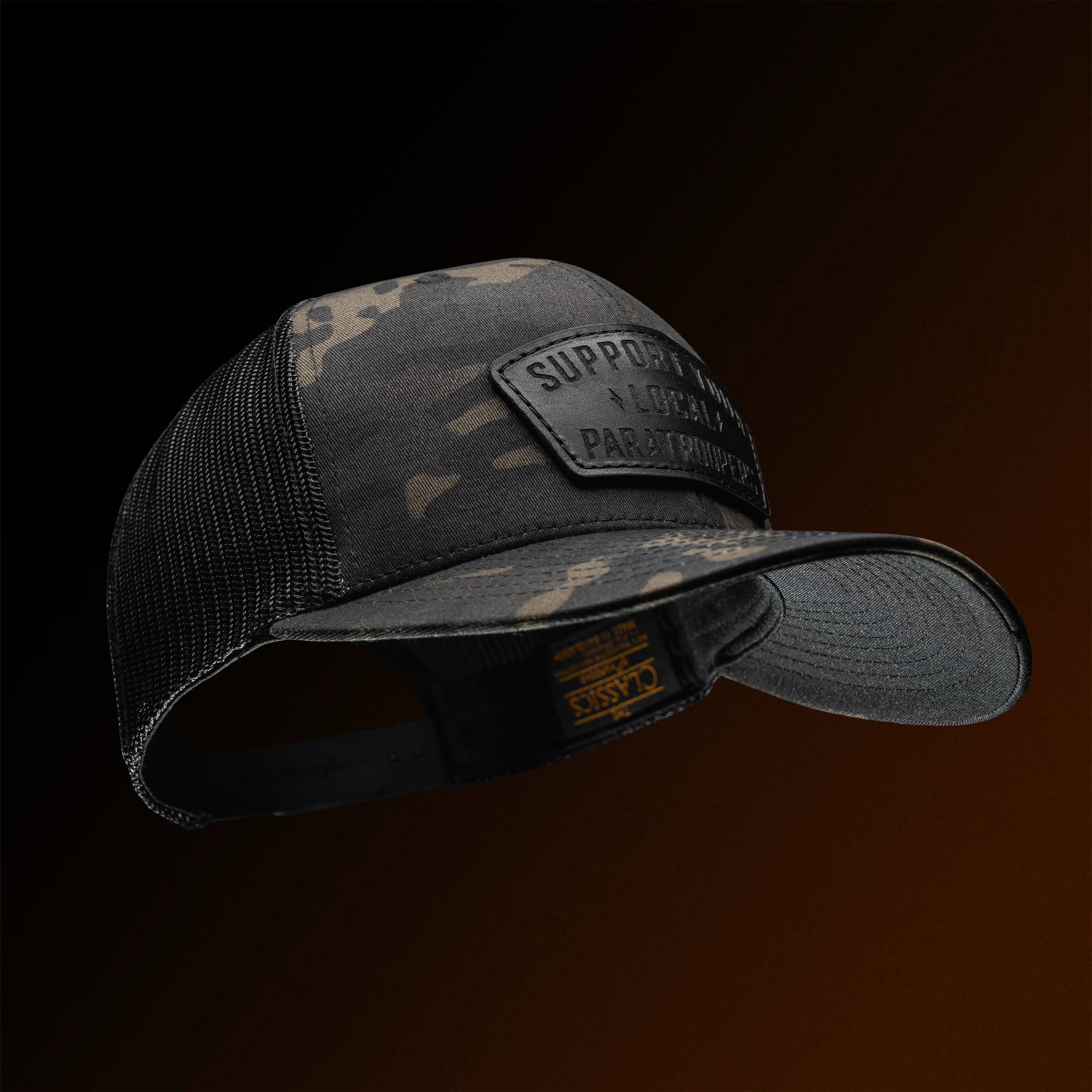 Support Local Paratrooper Leather Patch Tactical Snapback - Image 4