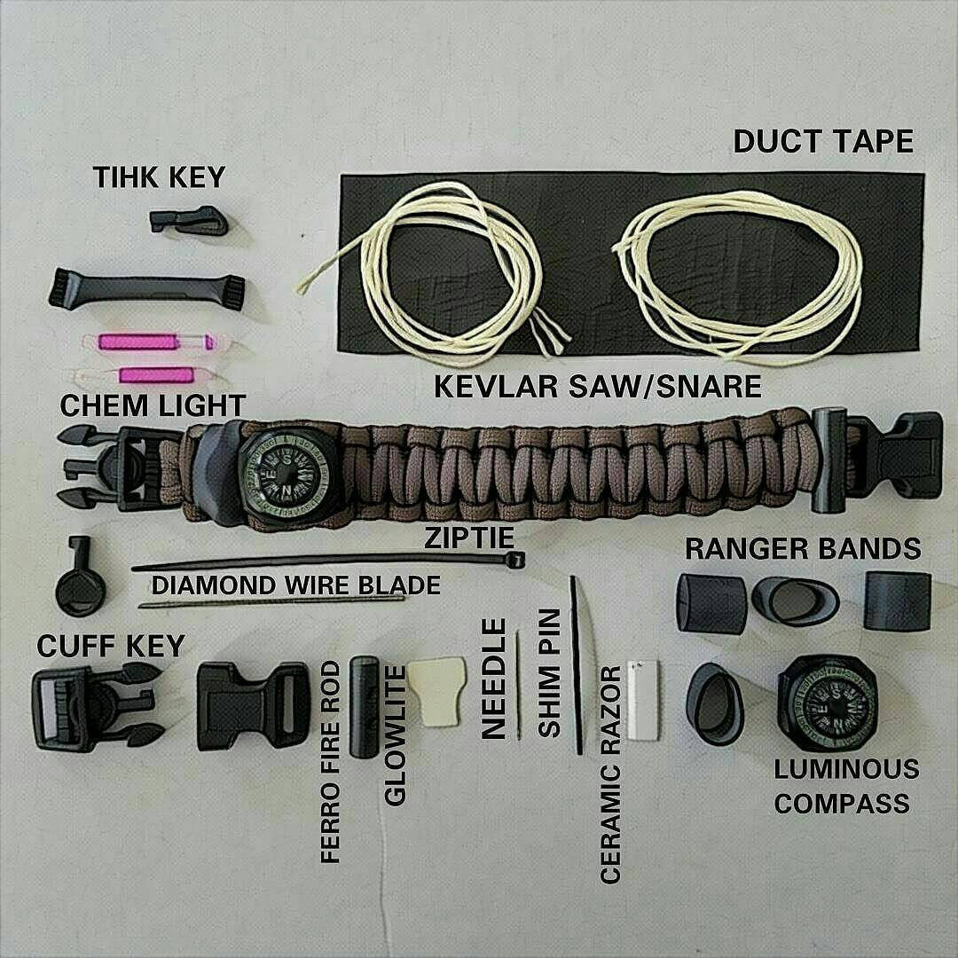 The Escape Evade Pathfinder: Military & Tactical Strap w/ SERE kit, Compass, Kevlar Saw, Cuff Key. - Image 5