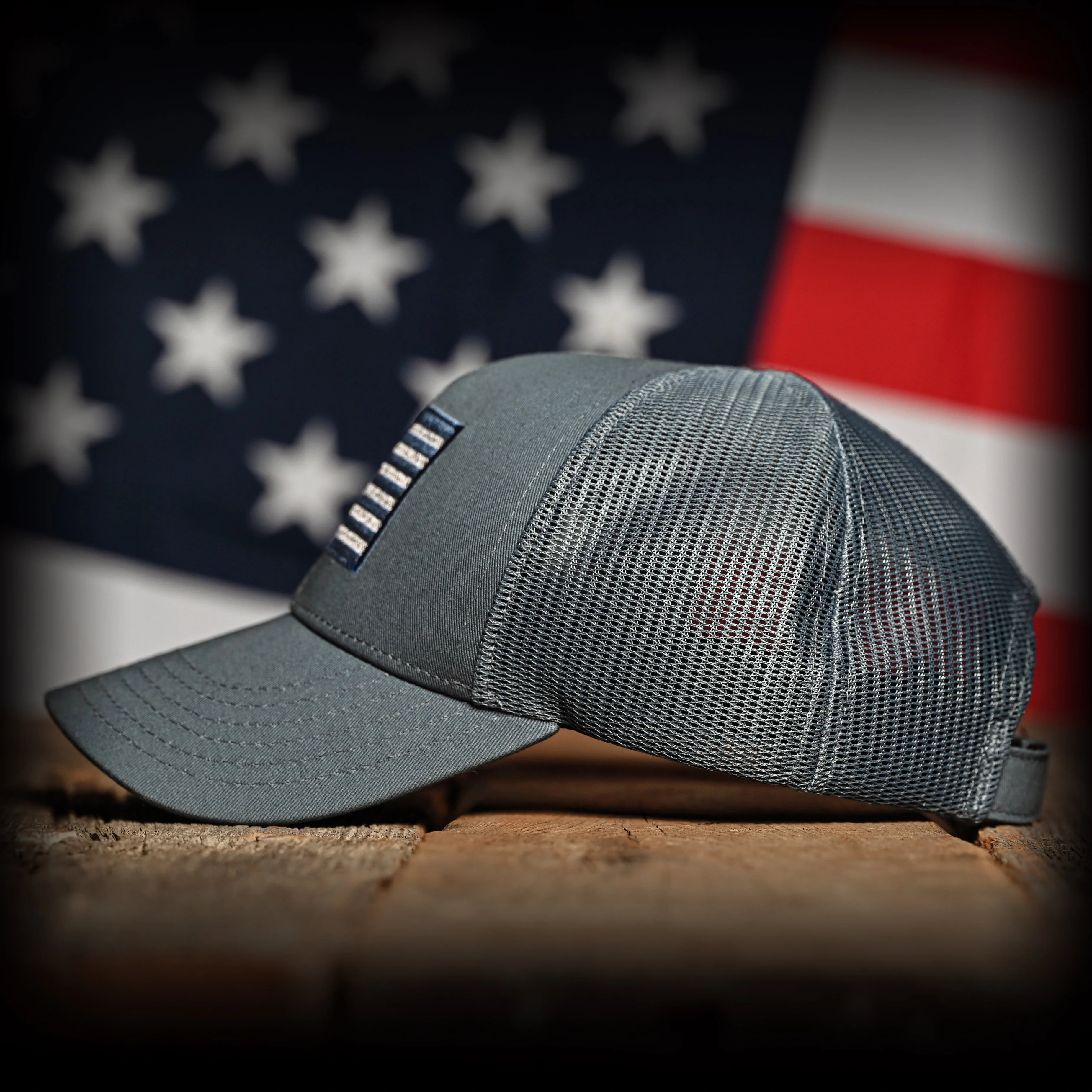 Tonal Blue-Gray American Flag Hat - Image 4