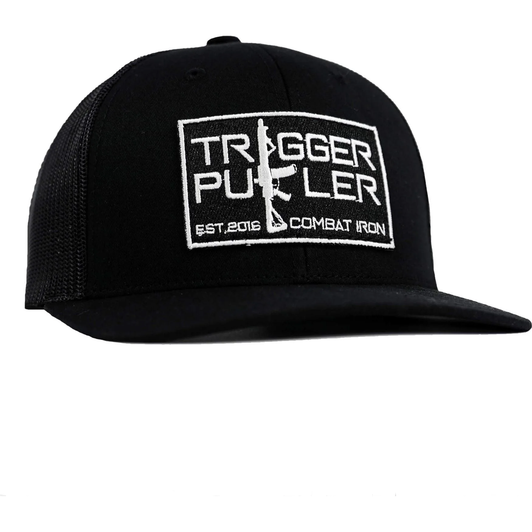 Trigger Puller Black Mid-Profile Mesh Snapback Hat - Image 10