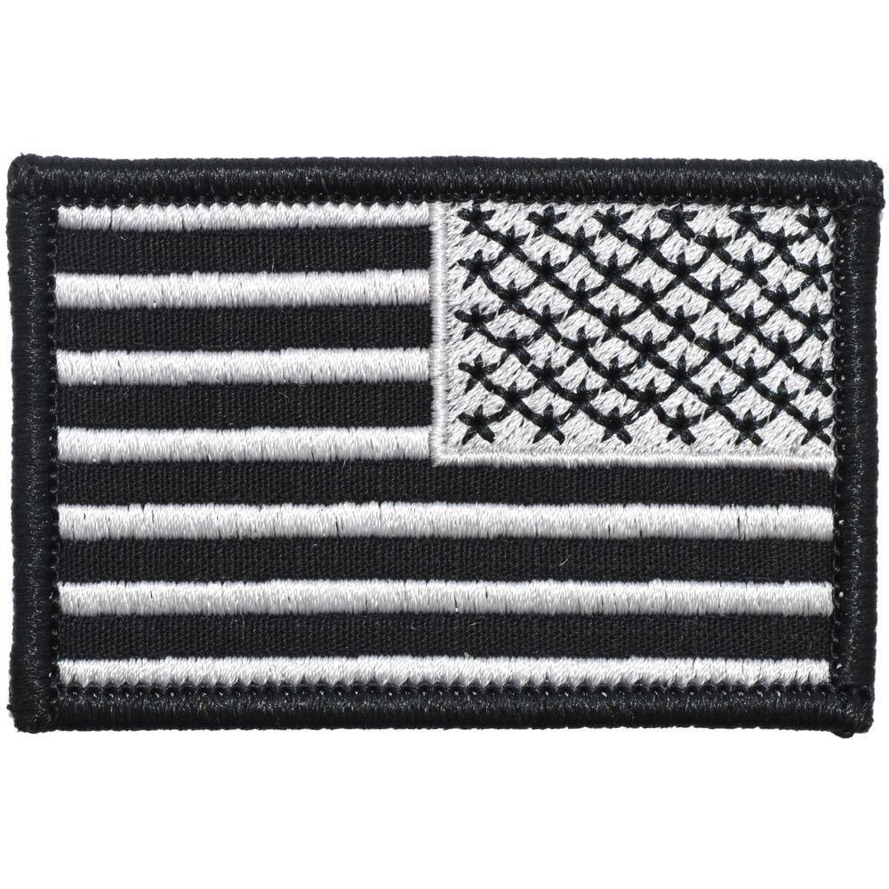US FLAG 2 X 3 BLACK W/ SILVER TACTICAL PATCH - Image 2