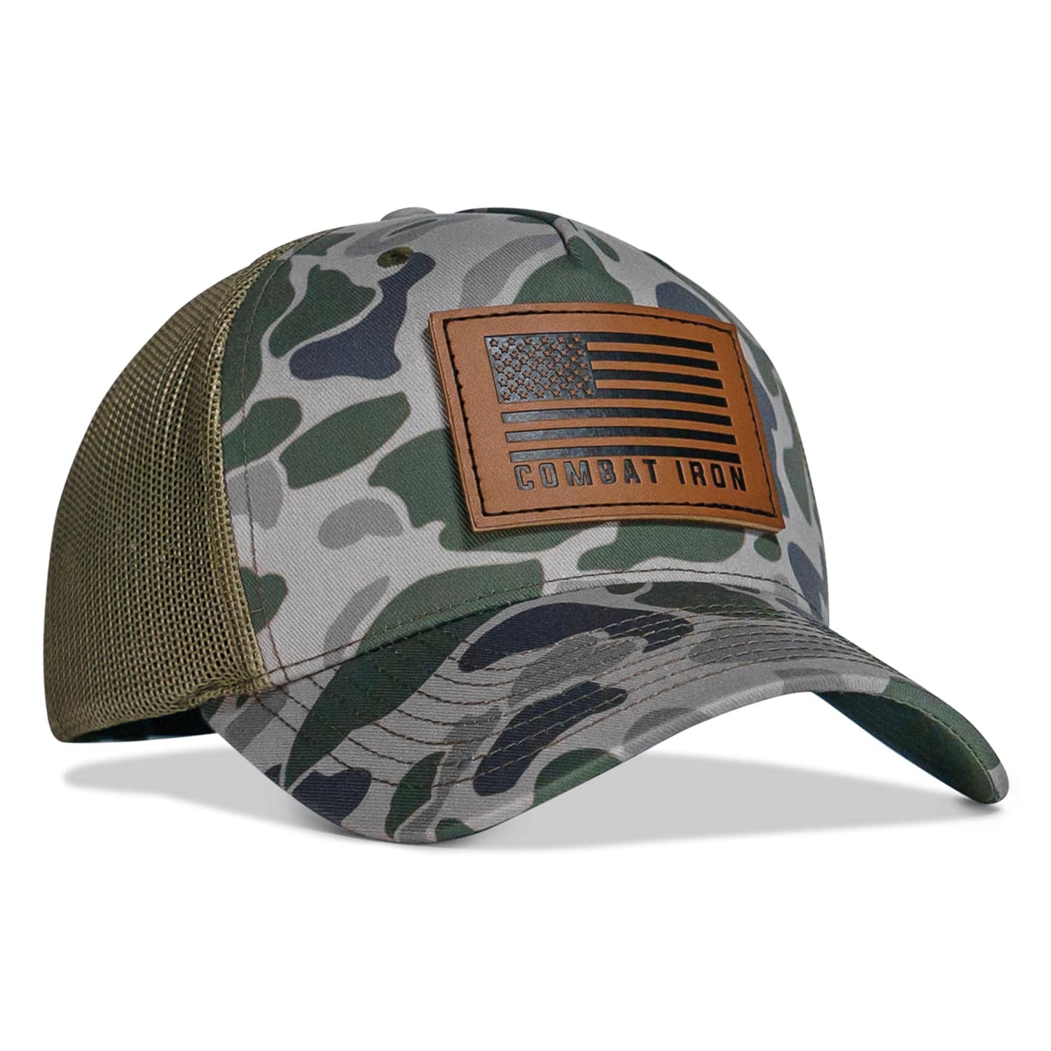 US Flag Leather Patch SnapBack Hat - Image 2