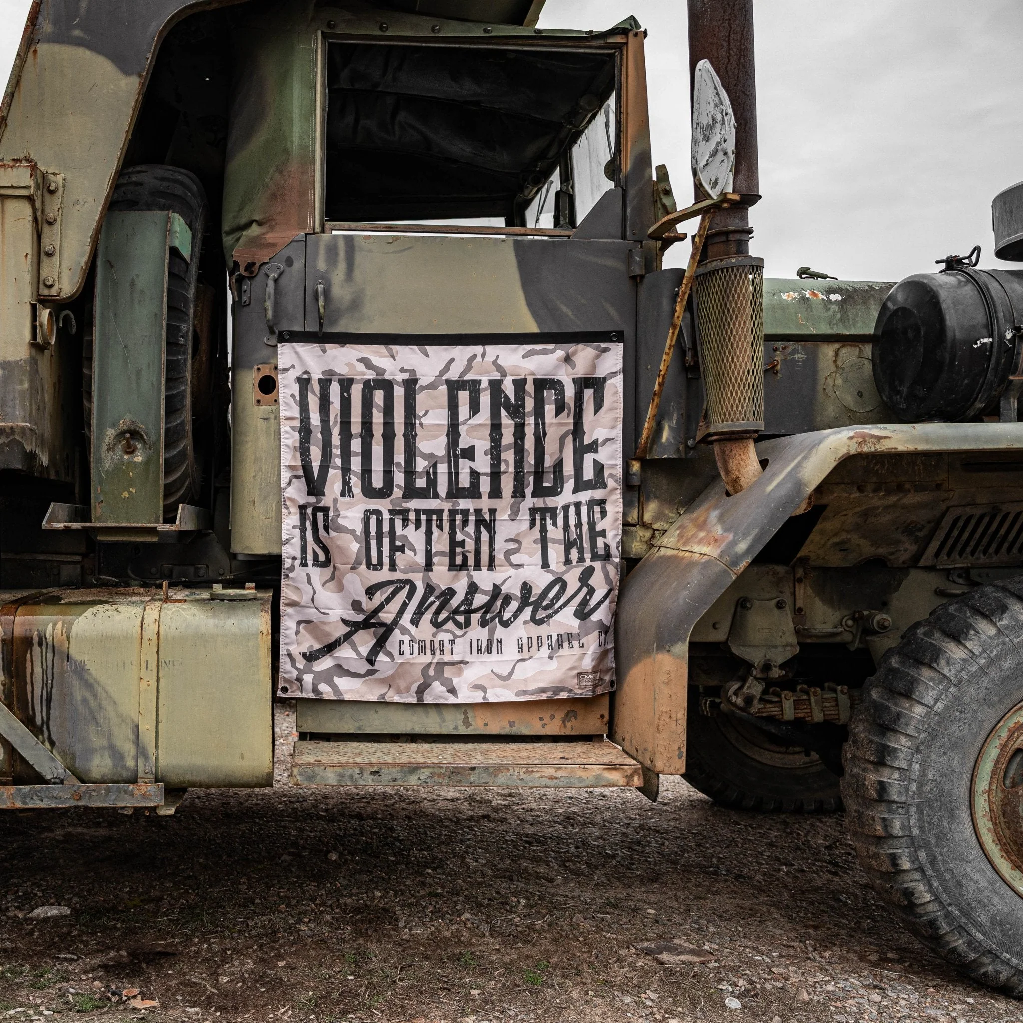 Violence Is Often The Answer 3'x3' Camo Flag - Image 5