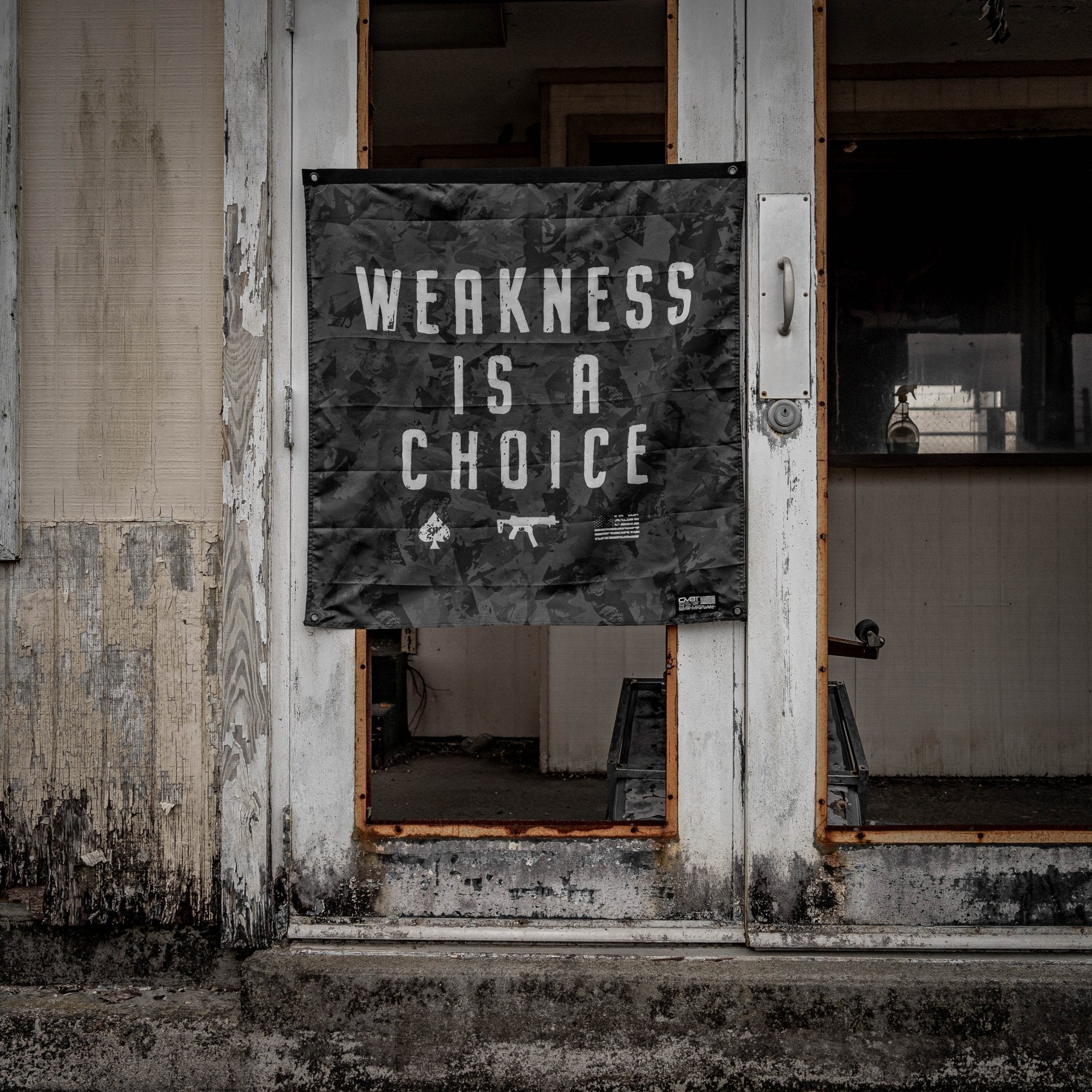 Weakness Is A Choice 3'x3' Camo Flag - Image 6