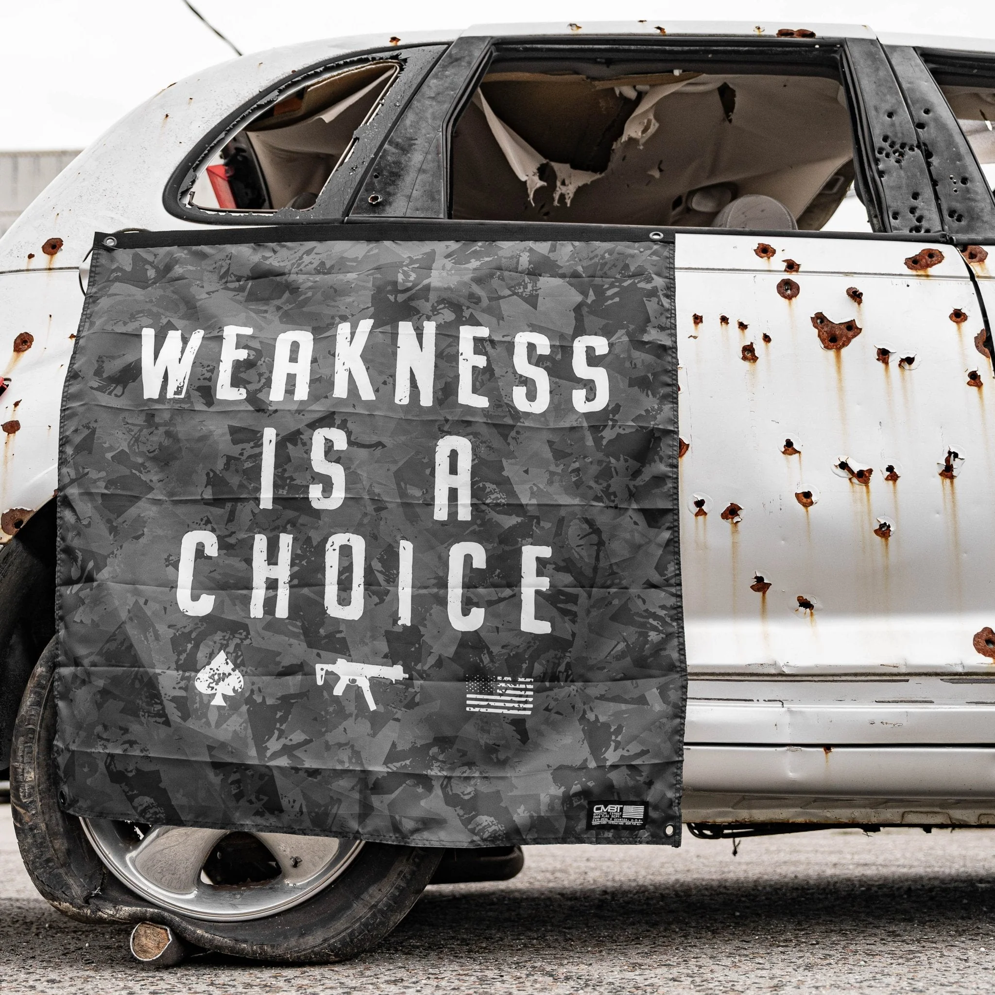 Weakness Is A Choice 3'x3' Camo Flag - Image 7