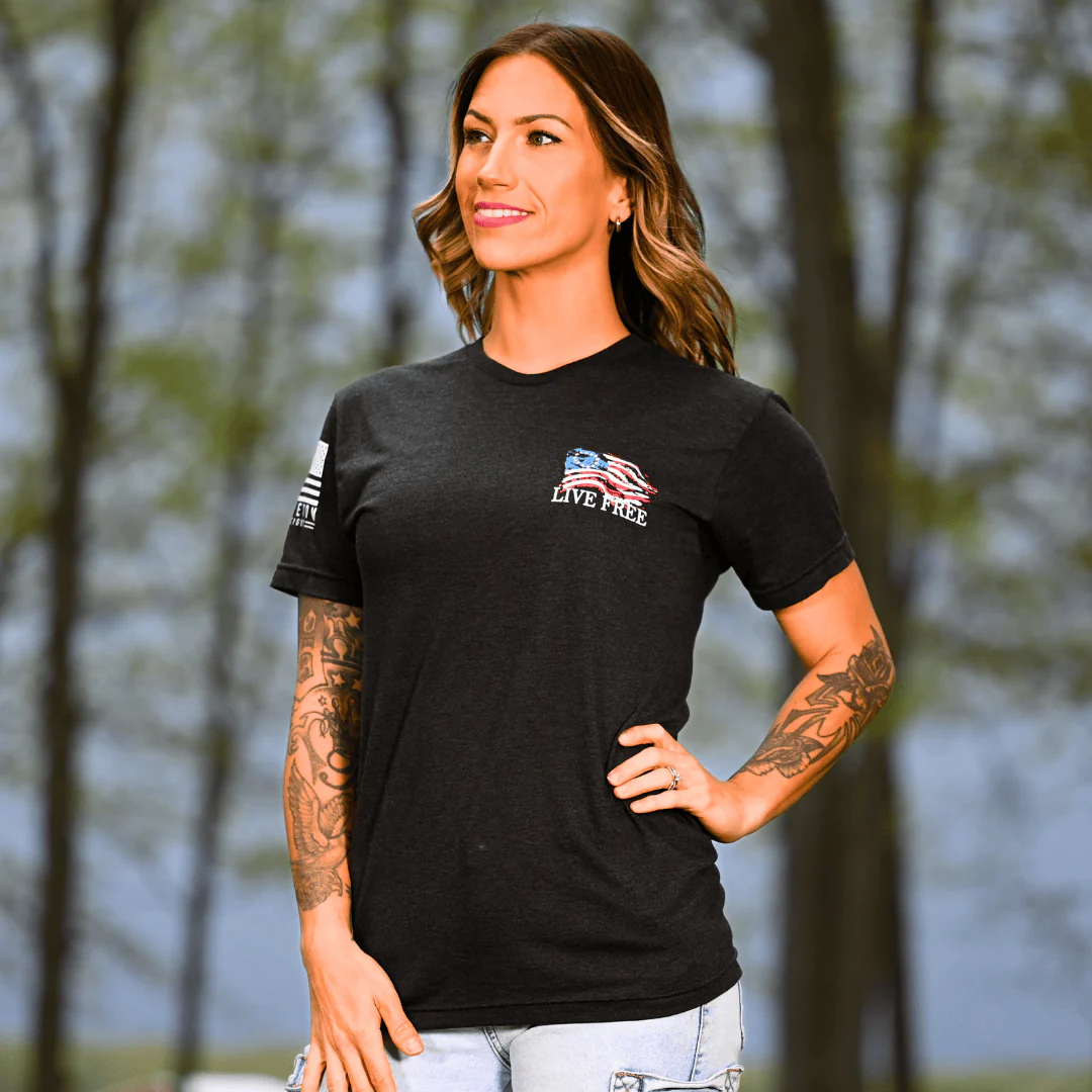 Women's Dangerous Freedom Over Peaceful Slavery Patriotic Boyfriend Fit T-Shirt - Image 5