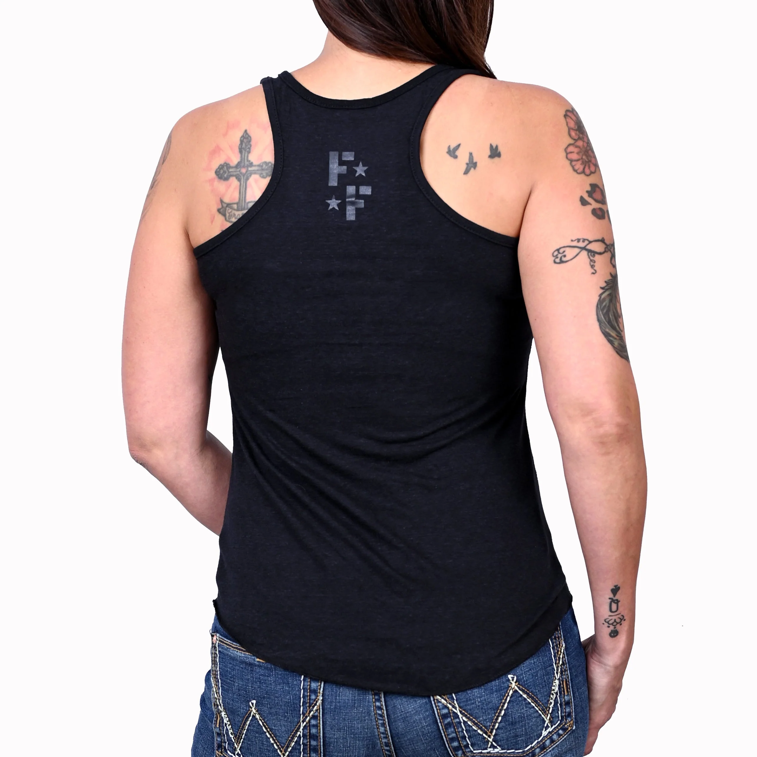 Women's Murdered Out American Flag Tank Top - Image 3
