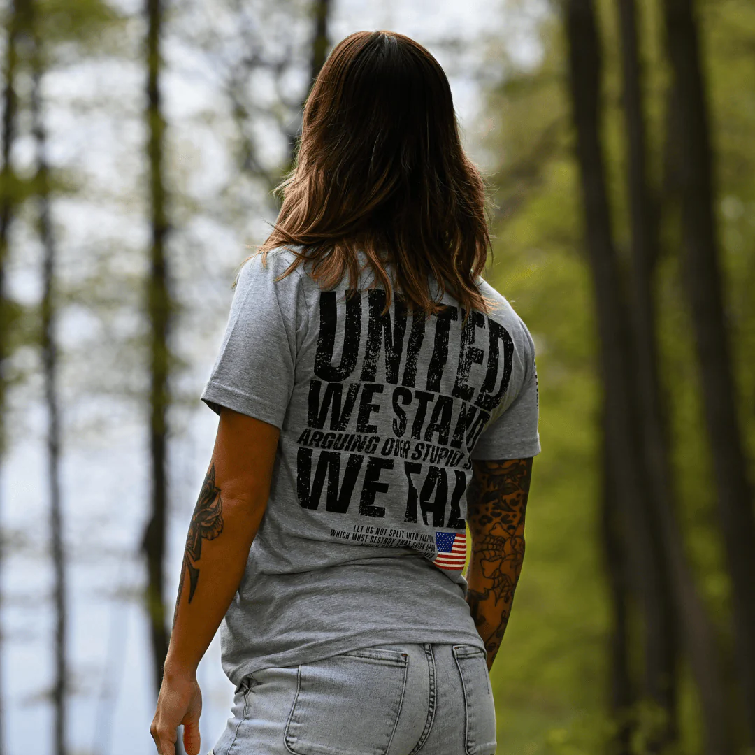 Women's United We Stand Patriotic Boyfriend Fit T-Shirt - Image 3