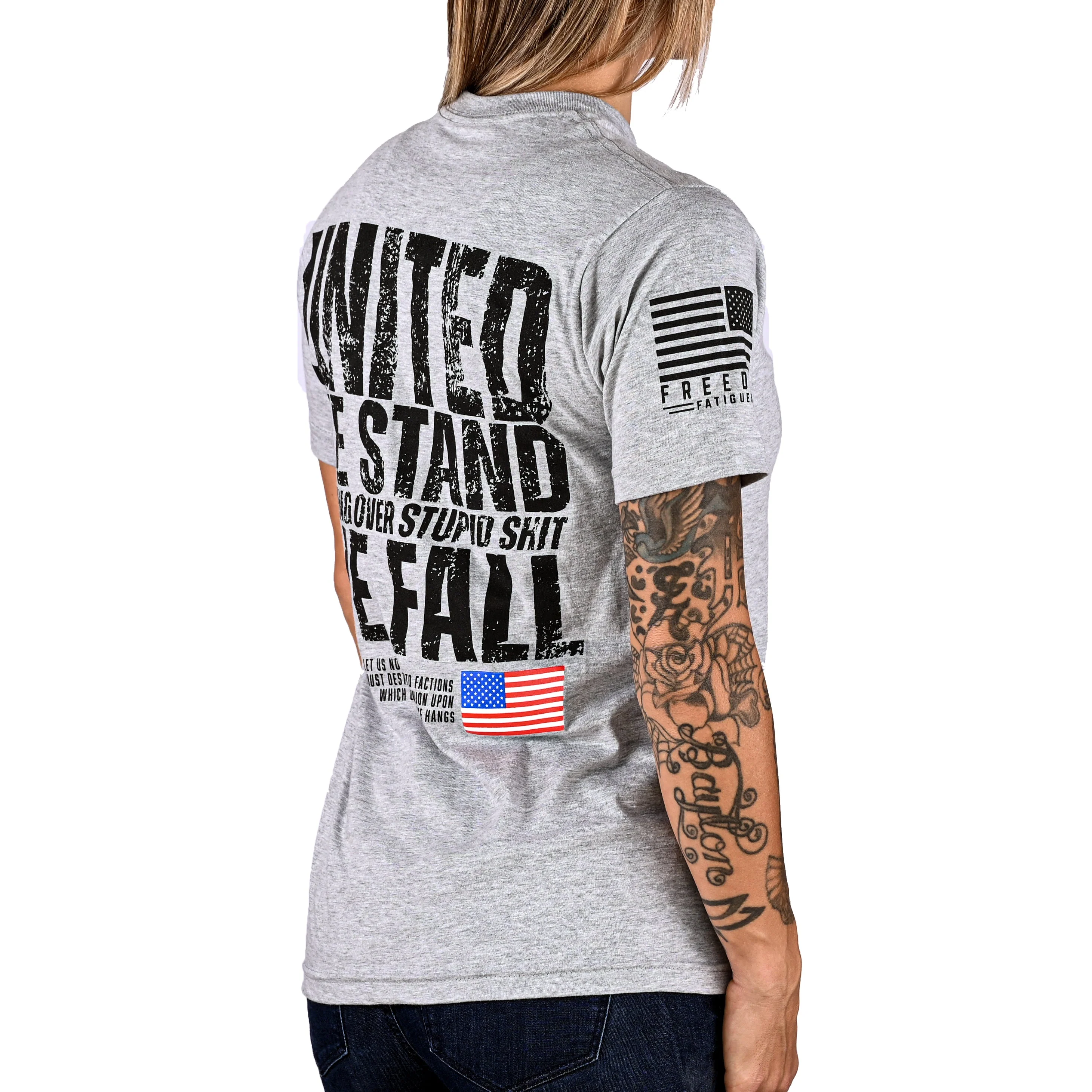 Women's United We Stand Patriotic Boyfriend Fit T-Shirt - Image 5