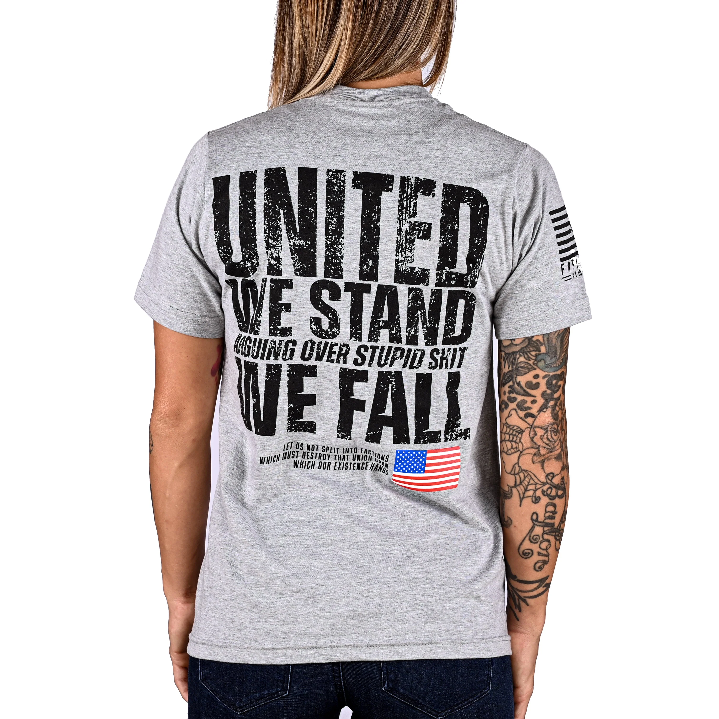 Women's United We Stand Patriotic Boyfriend Fit T-Shirt - Image 6