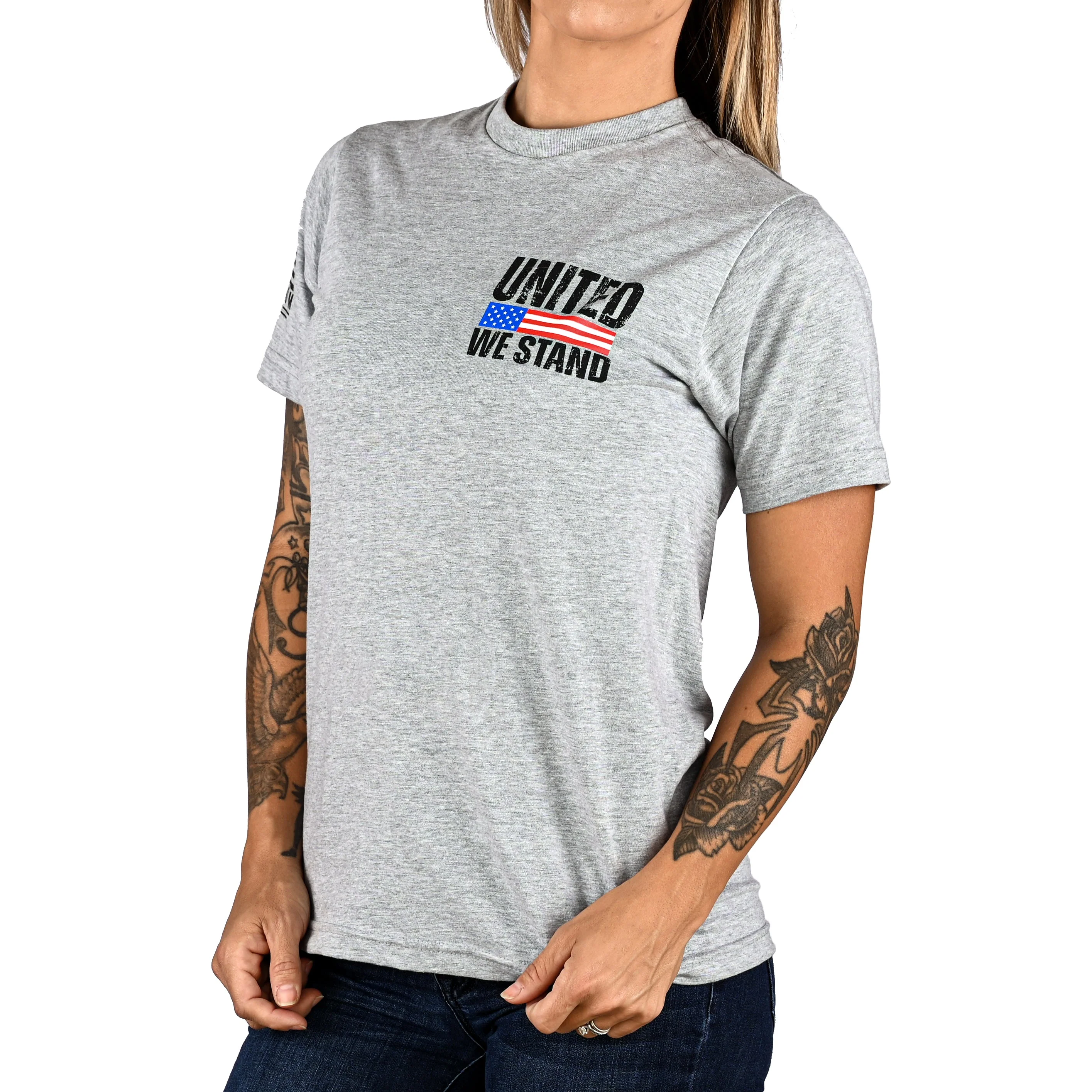 Women's United We Stand Patriotic Boyfriend Fit T-Shirt - Image 7