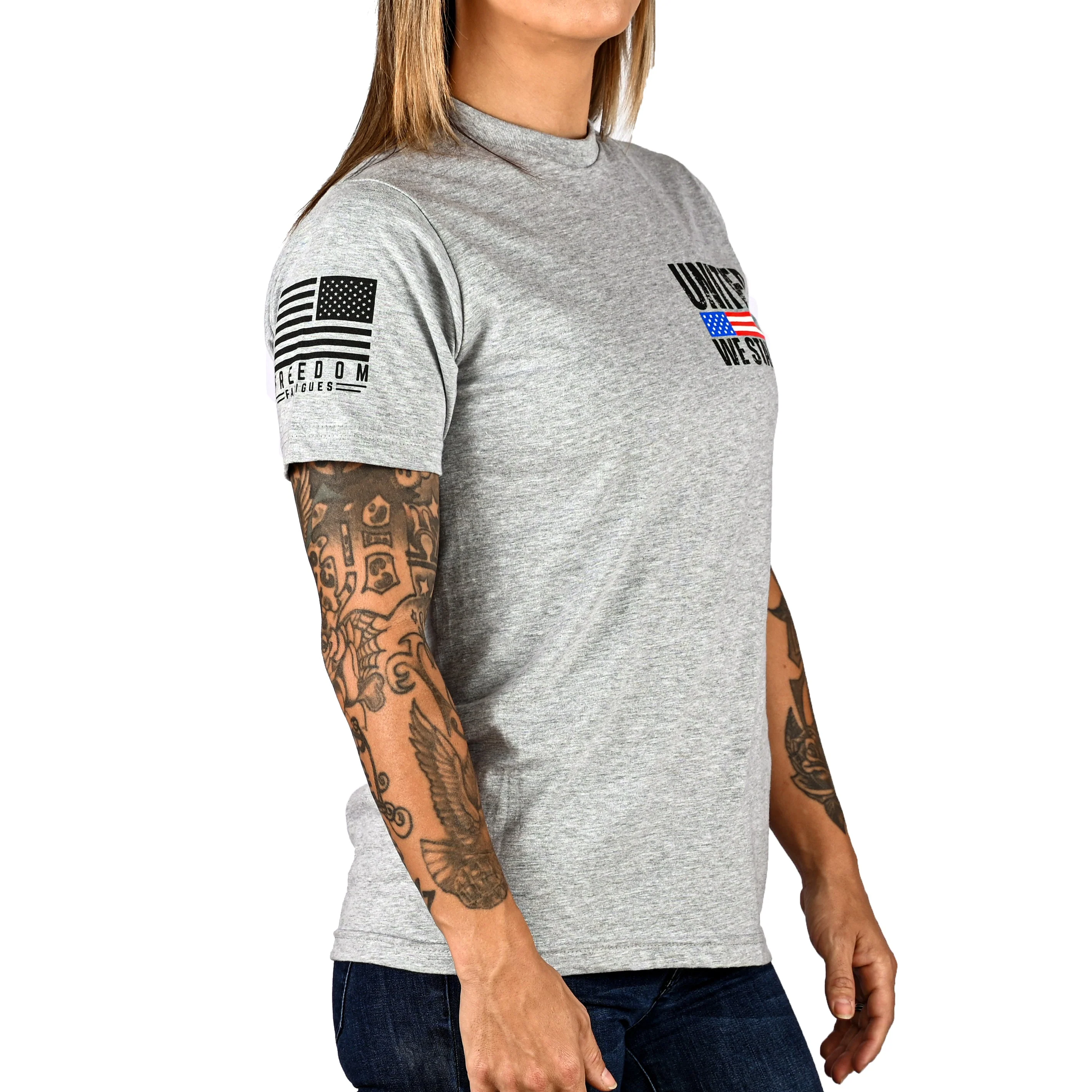 Women's United We Stand Patriotic Boyfriend Fit T-Shirt - Image 9